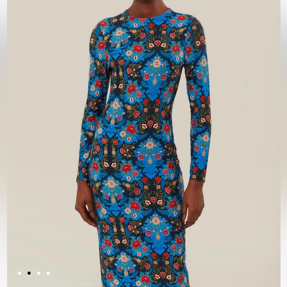 Farm Rio ‼️‼️ Blue Arabesque Floral Jersey
Midi Dress - Picture 2 of 7